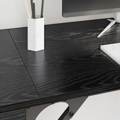 vidaXL Computer Desk Black Oak 131 x 48 x 75 cm Engineered Wood 4