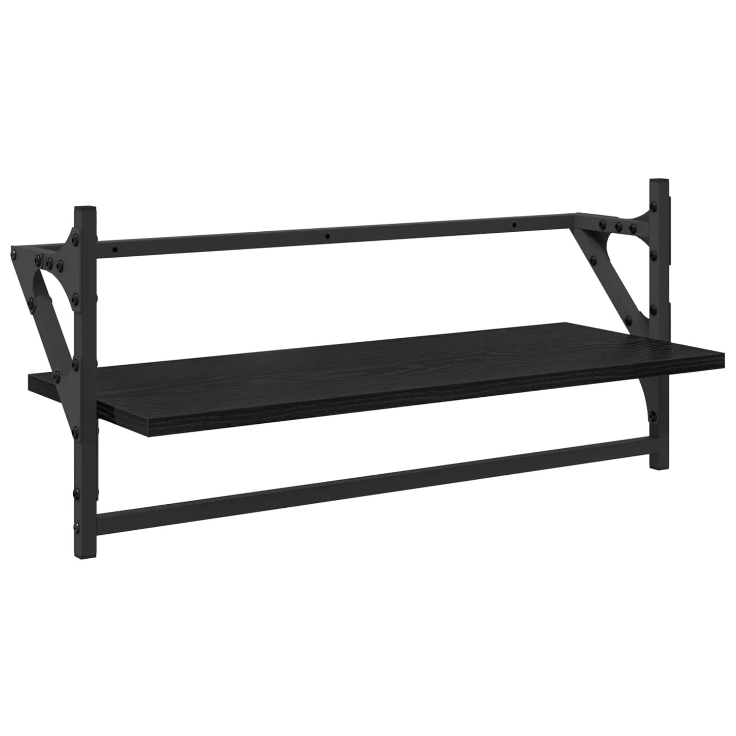 vidaXL Wall Shelf Set 6 pcs Black Oak 100 x 25 x 30 cm Engineered Wood 6