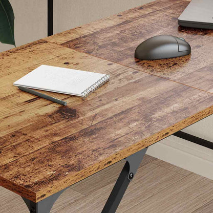 vidaXL Desk Old Wood Engineered Wood 149 x 149 x 75 cm 4