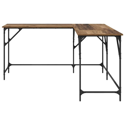 vidaXL Desk Old Wood Engineered Wood 149 x 149 x 75 cm 5
