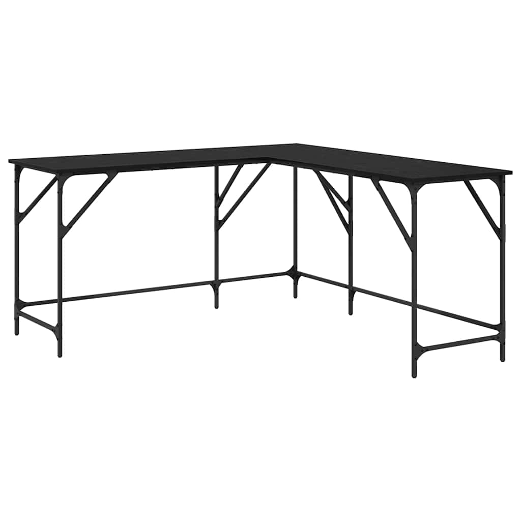 vidaXL Desk Black Oak Engineered Wood 149 x 149 x 75 cm 2