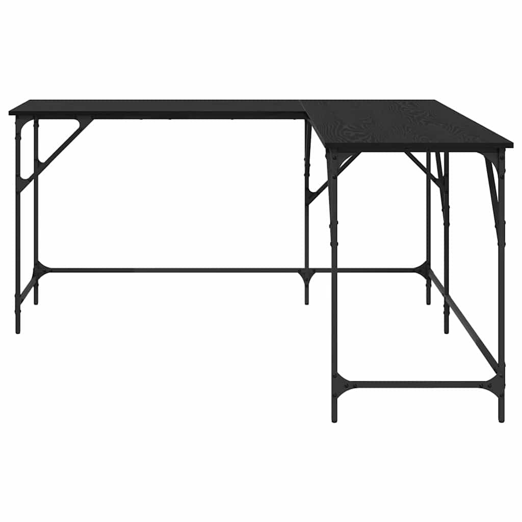 vidaXL Desk Black Oak Engineered Wood 149 x 149 x 75 cm 5