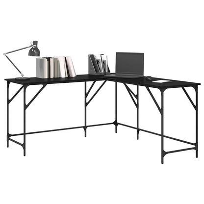 vidaXL Desk Black Oak Engineered Wood 149 x 149 x 75 cm 3