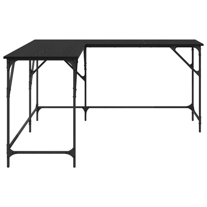 vidaXL Desk Black Oak Engineered Wood 149 x 149 x 75 cm 6