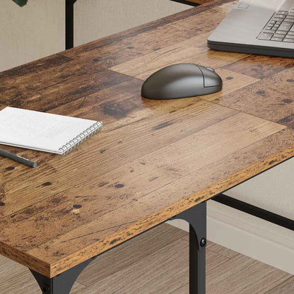 vidaXL Desk Old Wood 139 x 139 x 75 cm Engineered Wood 4