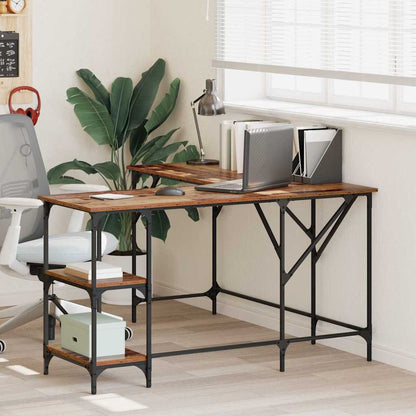 vidaXL Desk Old Wood 139 x 139 x 75 cm Engineered Wood 1