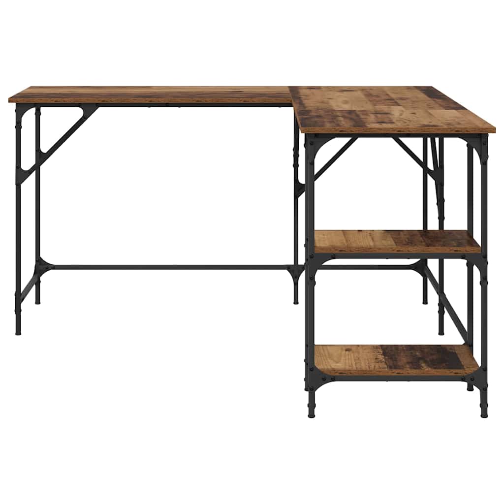 vidaXL Desk Old Wood 139 x 139 x 75 cm Engineered Wood 5