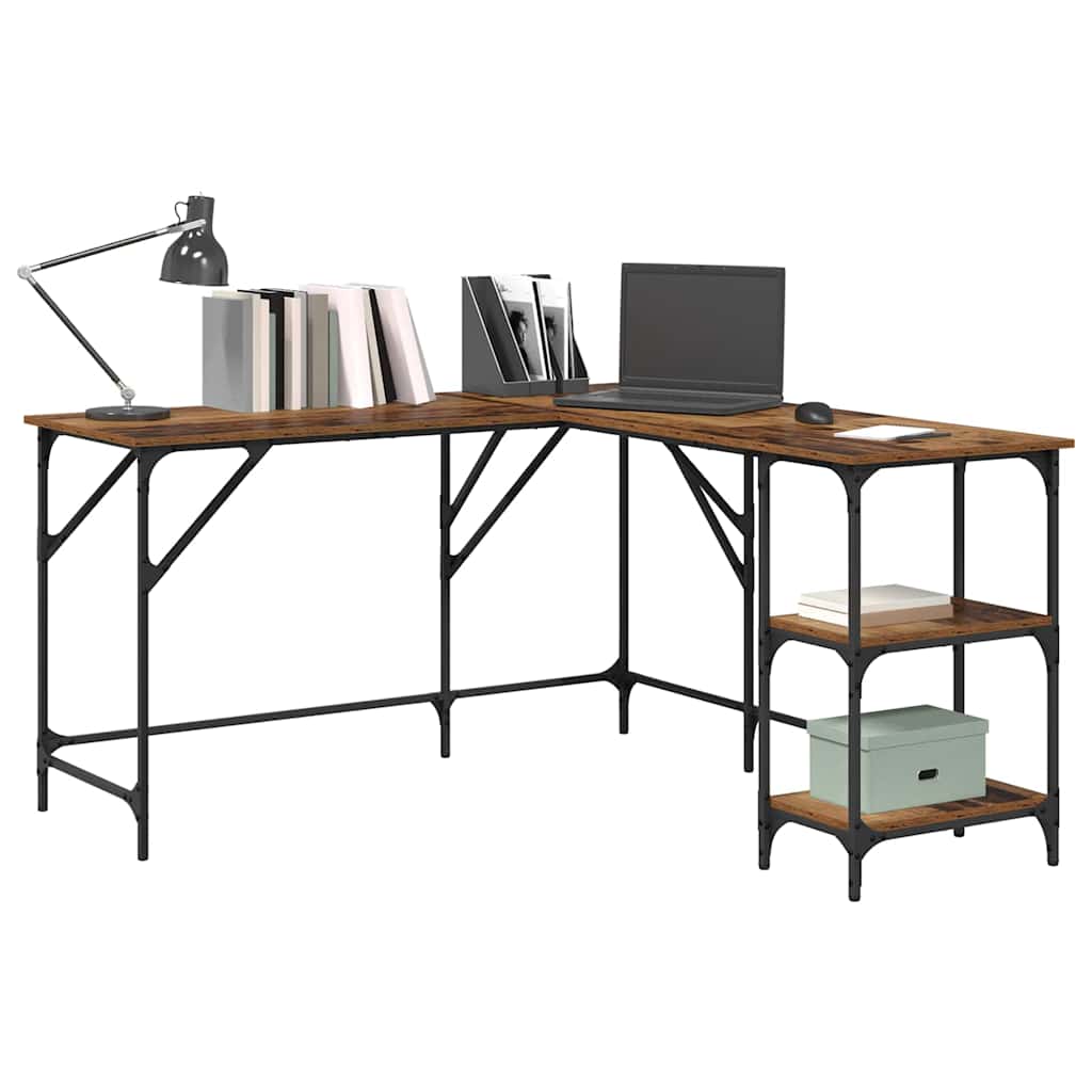 Desk 139x139x75 cm Engineered Wood Old wood