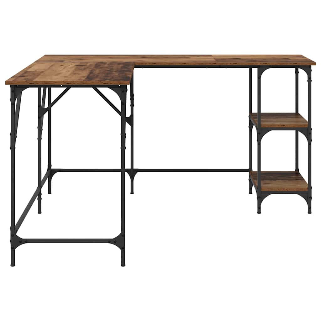 vidaXL Desk Old Wood 139 x 139 x 75 cm Engineered Wood 6