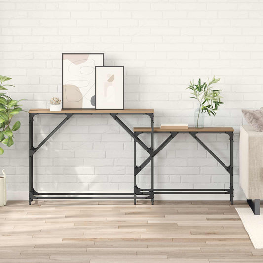Nesting Console Tables 2 pcs Engineered Wood Artisan oak