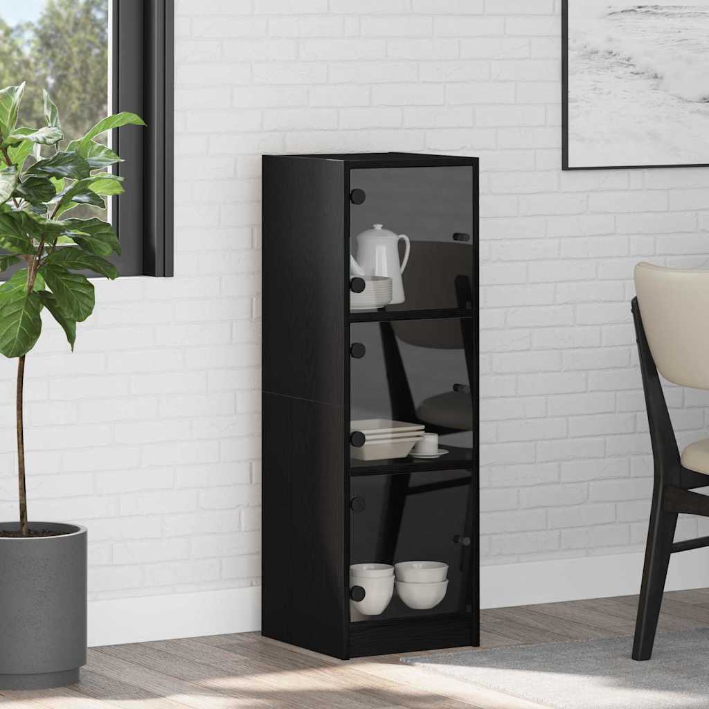 vidaXL Highboard Black Oak 35 x 37 x 109 cm Engineered Wood 1