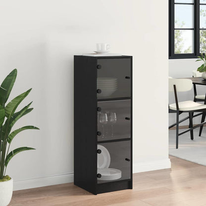 vidaXL Highboard Black Oak 35 x 37 x 109 cm Engineered Wood 4