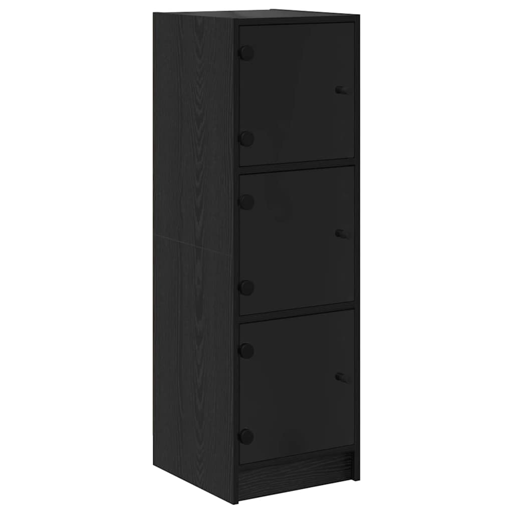 vidaXL Highboard Black Oak 35 x 37 x 109 cm Engineered Wood 2