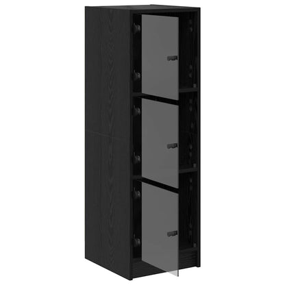 vidaXL Highboard Black Oak 35 x 37 x 109 cm Engineered Wood 5