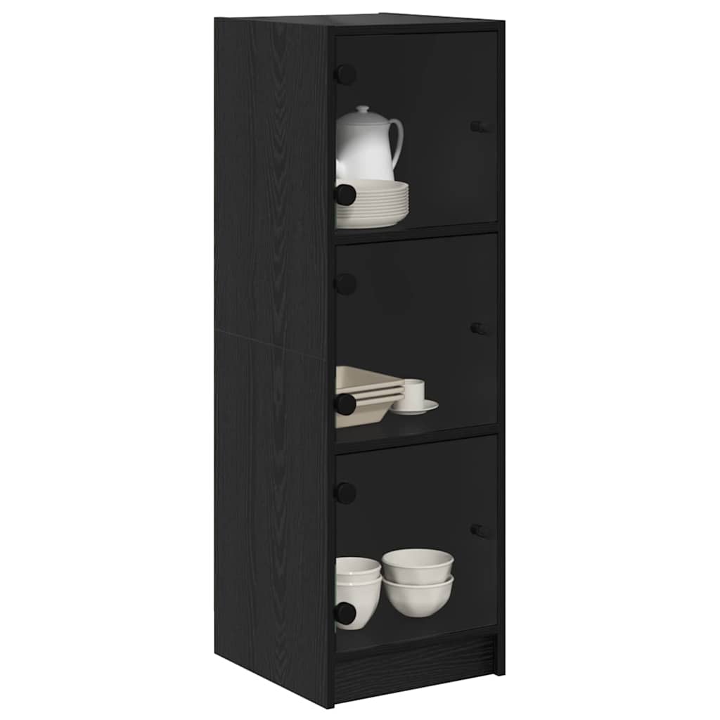 vidaXL Highboard Black Oak 35 x 37 x 109 cm Engineered Wood 3