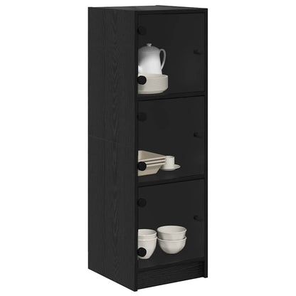 vidaXL Highboard Black Oak 35 x 37 x 109 cm Engineered Wood 3