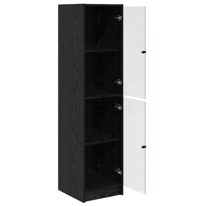 vidaXL Highboard Black Oak 35 x 37 x 142 cm Engineered Wood 5