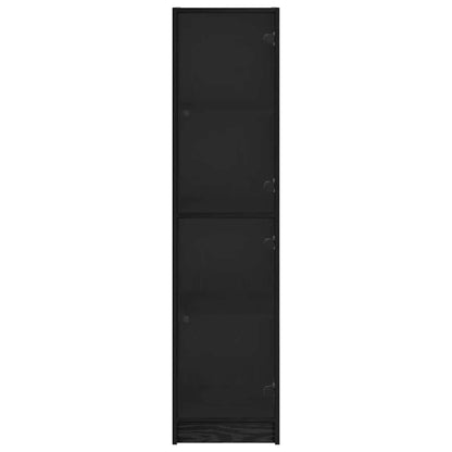 vidaXL Highboard Black Oak 35 x 37 x 142 cm Engineered Wood 6