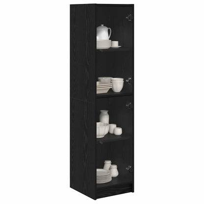 vidaXL Highboard Black Oak 35 x 37 x 142 cm Engineered Wood 3