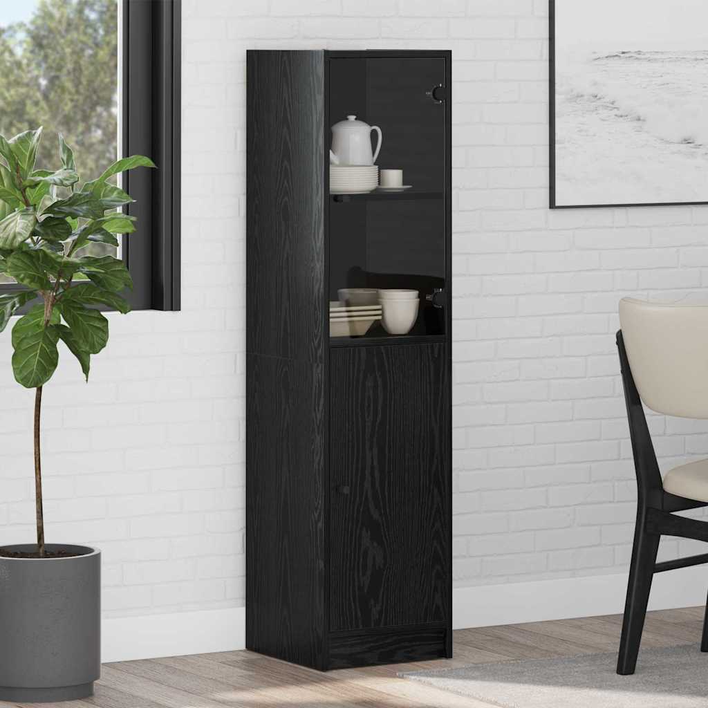 vidaXL Highboard Black Oak 35 x 37 x 142 cm Engineered Wood 1