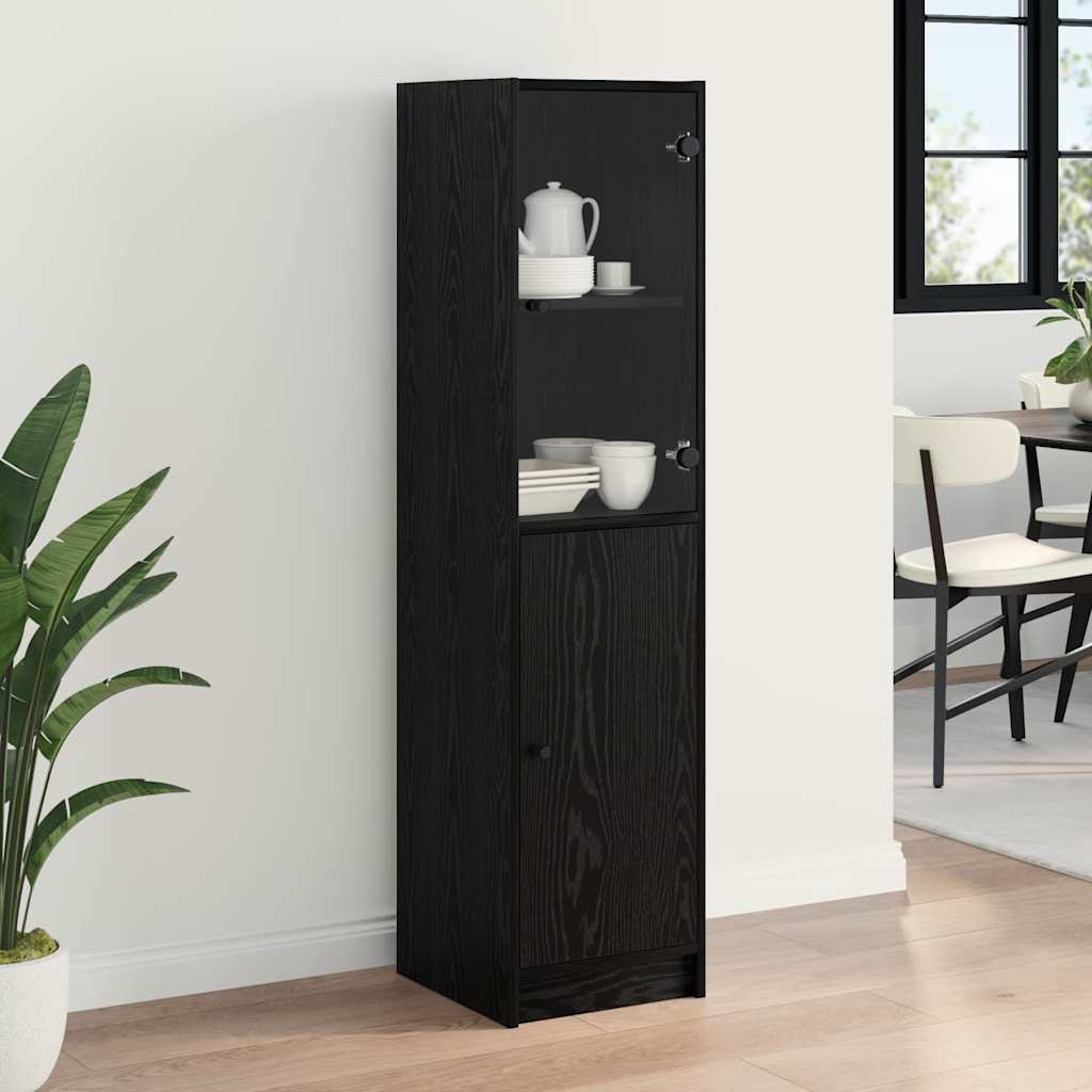 vidaXL Highboard Black Oak 35 x 37 x 142 cm Engineered Wood 4