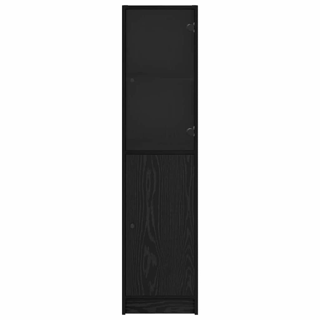 vidaXL Highboard Black Oak 35 x 37 x 142 cm Engineered Wood 6