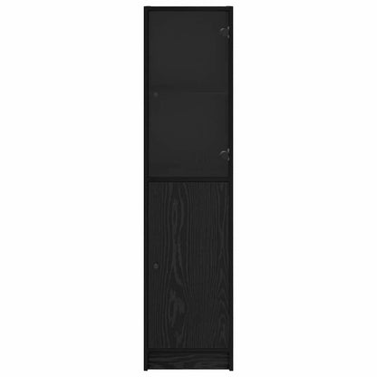 vidaXL Highboard Black Oak 35 x 37 x 142 cm Engineered Wood 6