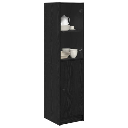 vidaXL Highboard Black Oak 35 x 37 x 142 cm Engineered Wood 3
