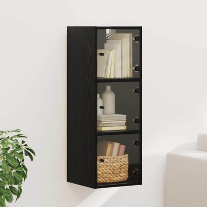 vidaXL Wall Cabinet 35 x 37 x 102 cm Engineered Wood Black Oak 1