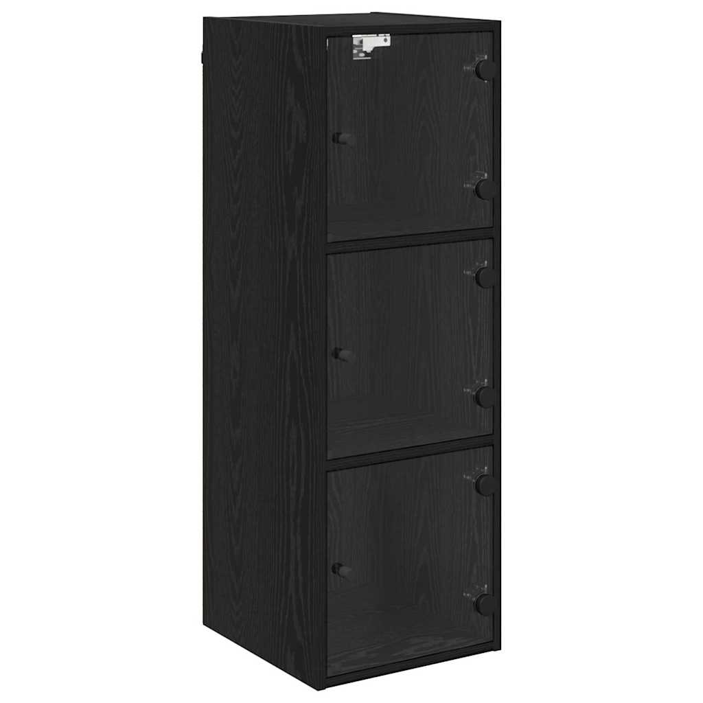 vidaXL Wall Cabinet 35 x 37 x 102 cm Engineered Wood Black Oak 2
