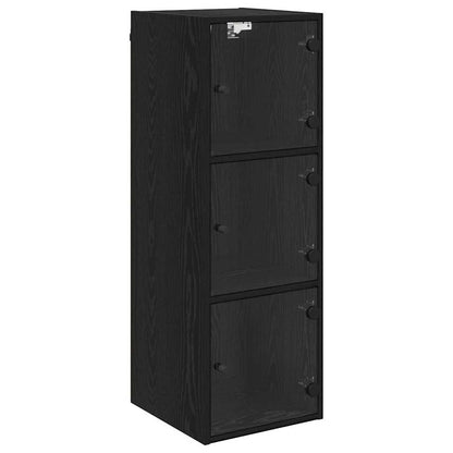 vidaXL Wall Cabinet 35 x 37 x 102 cm Engineered Wood Black Oak 2