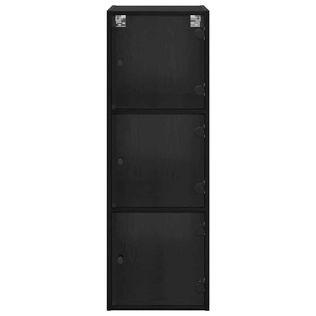 vidaXL Wall Cabinet 35 x 37 x 102 cm Engineered Wood Black Oak 6