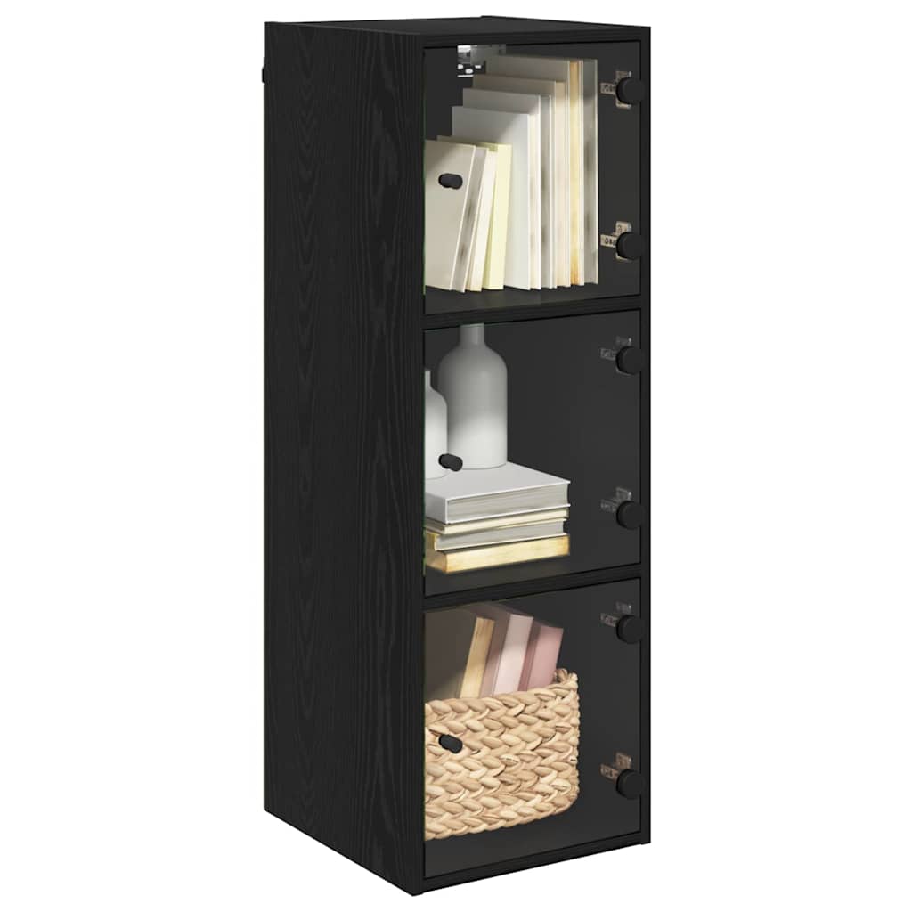 vidaXL Wall Cabinet 35 x 37 x 102 cm Engineered Wood Black Oak 3