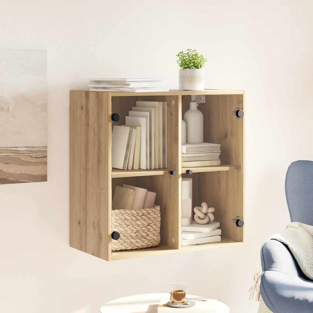 vidaXL Wall Cabinet 68 x 37 x 68.5 cm Engineered Wood Artisan Oak 4