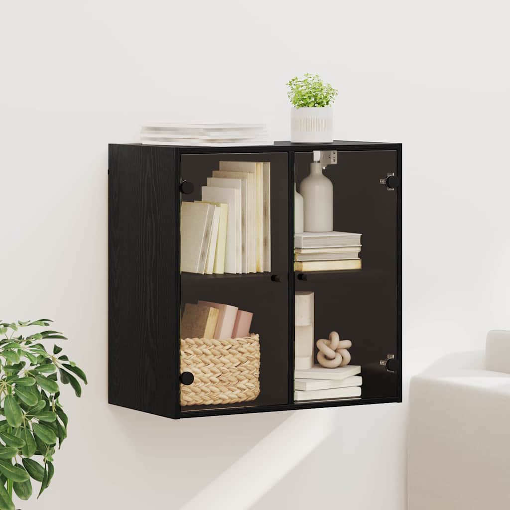 vidaXL Wall Cabinet 68 x 37 x 68.5 cm Engineered Wood Black Oak 1
