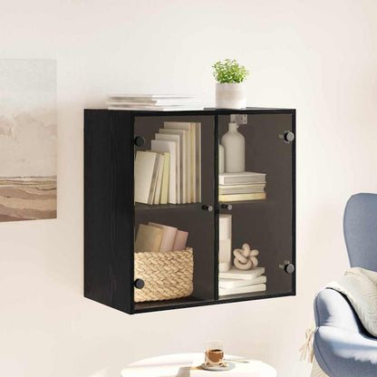 vidaXL Wall Cabinet 68 x 37 x 68.5 cm Engineered Wood Black Oak 4