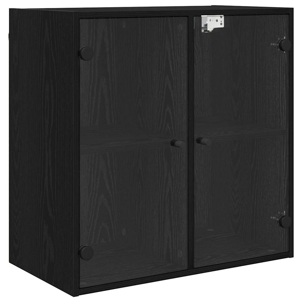 vidaXL Wall Cabinet 68 x 37 x 68.5 cm Engineered Wood Black Oak 2