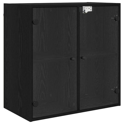 vidaXL Wall Cabinet 68 x 37 x 68.5 cm Engineered Wood Black Oak 2