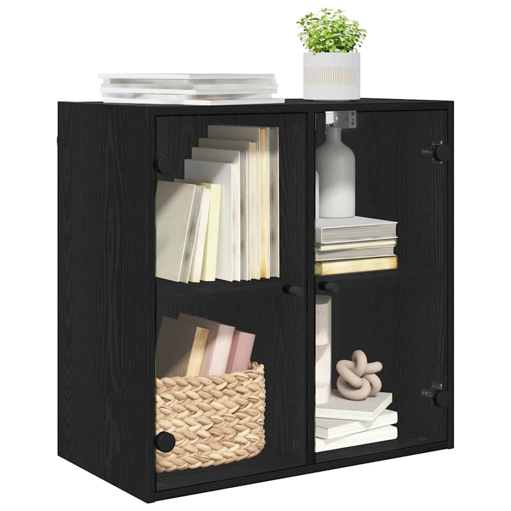 vidaXL Wall Cabinet 68 x 37 x 68.5 cm Engineered Wood Black Oak 3