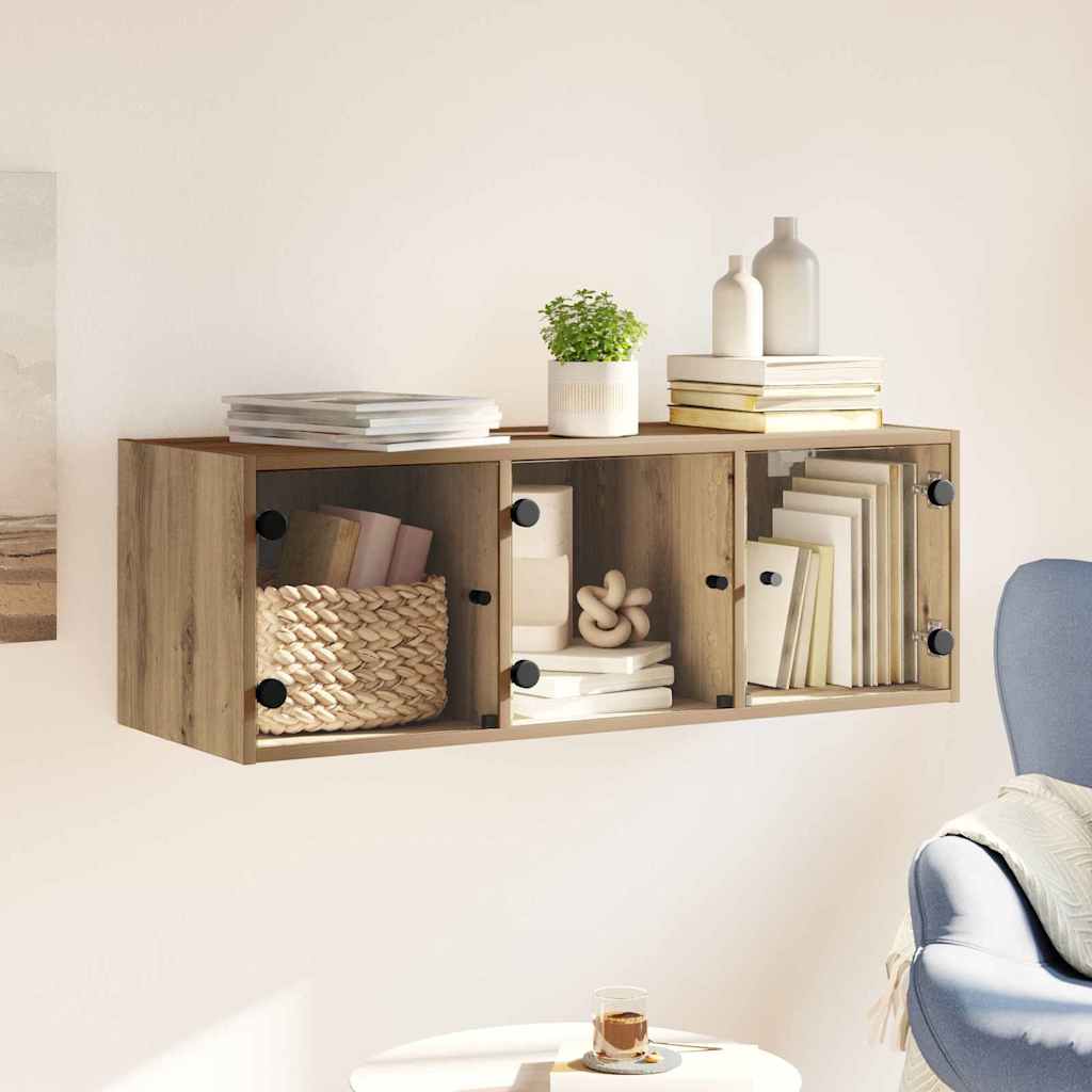 vidaXL Wall Cabinet 102 x 37 x 35 cm Engineered Wood Artisan Oak 4