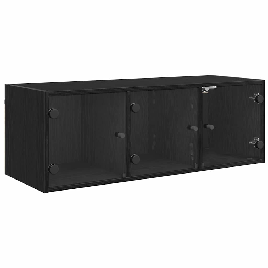 vidaXL Wall Cabinet 102 x 37 x 35 cm Engineered Wood Black Oak 2