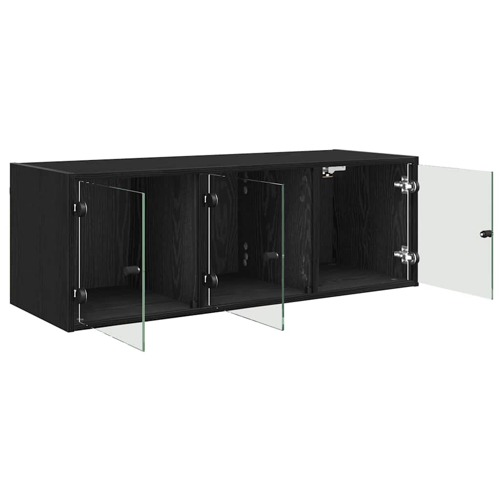 vidaXL Wall Cabinet 102 x 37 x 35 cm Engineered Wood Black Oak 5