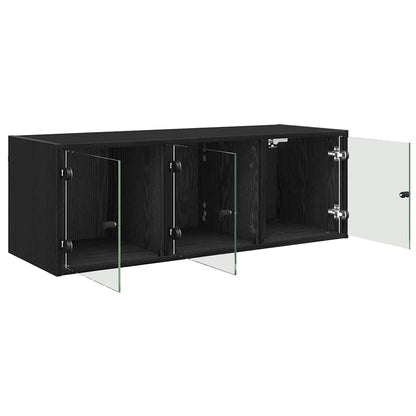 vidaXL Wall Cabinet 102 x 37 x 35 cm Engineered Wood Black Oak 5