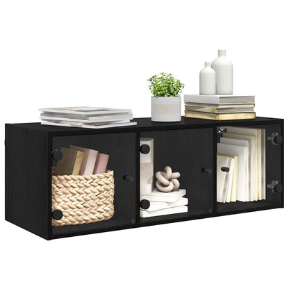vidaXL Wall Cabinet 102 x 37 x 35 cm Engineered Wood Black Oak 3