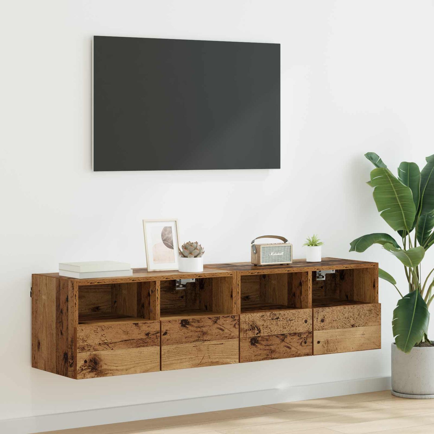 vidaXL TV Wall Cabinets 2 pcs Old Wood Engineered Wood 1