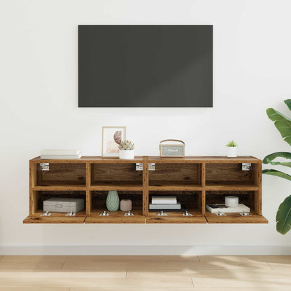 vidaXL TV Wall Cabinets 2 pcs Old Wood Engineered Wood 4