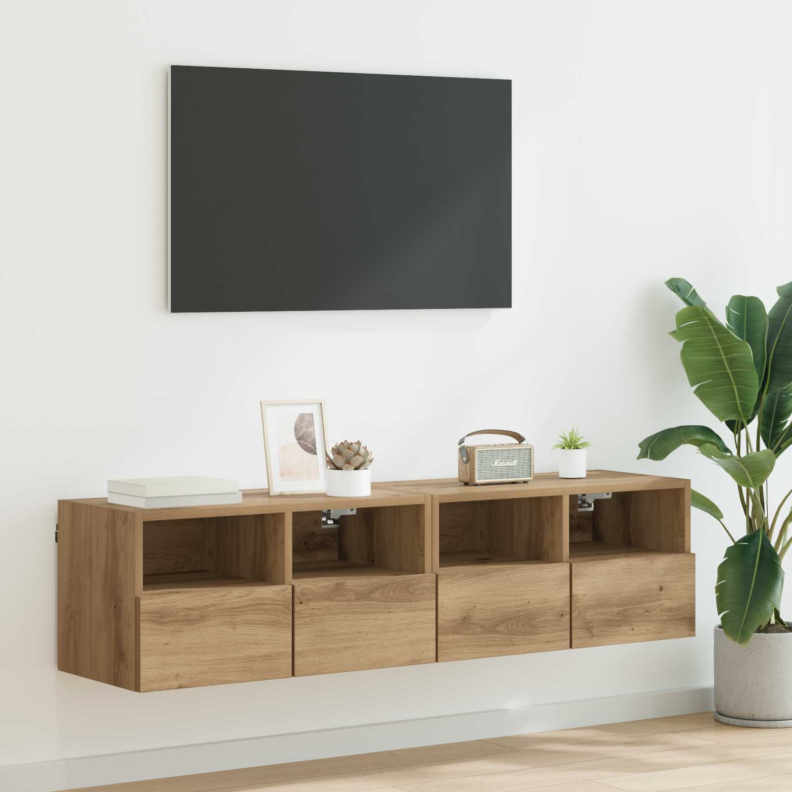 vidaXL TV Wall Cabinets 2 pcs Artisan Oak Engineered Wood 1