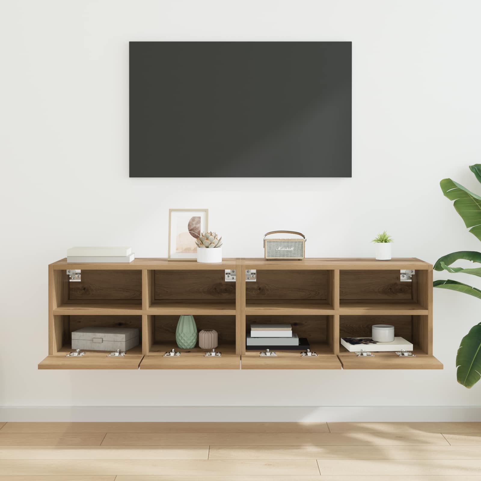 vidaXL TV Wall Cabinets 2 pcs Artisan Oak Engineered Wood 4