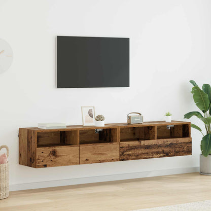vidaXL TV Wall Cabinets 2 pcs Old Wood Engineered Wood 1