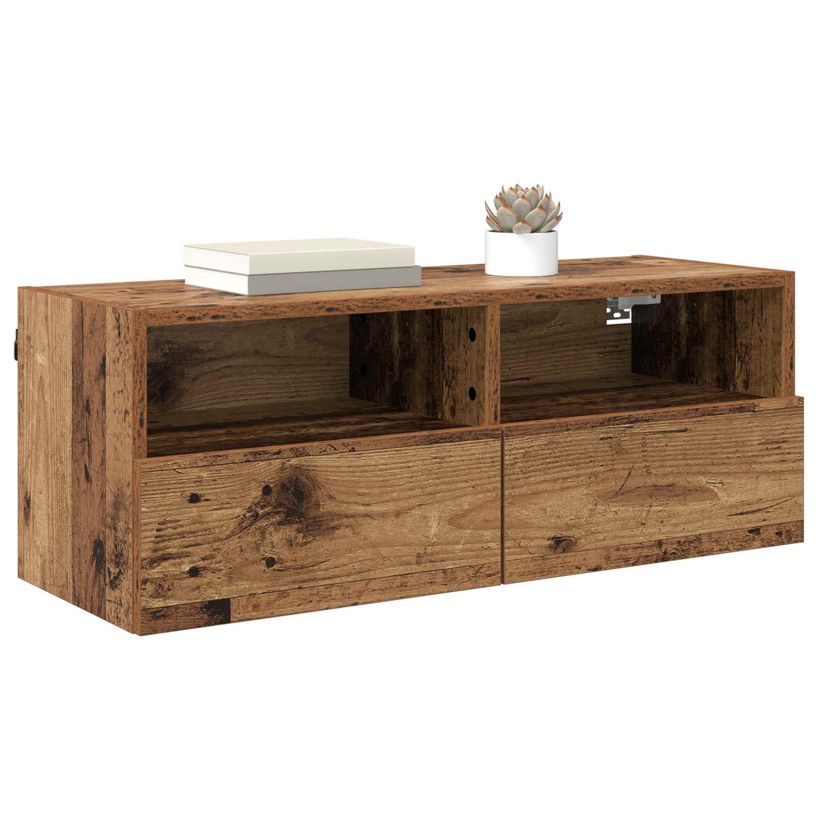 vidaXL TV Wall Cabinets 2 pcs Old Wood Engineered Wood 3